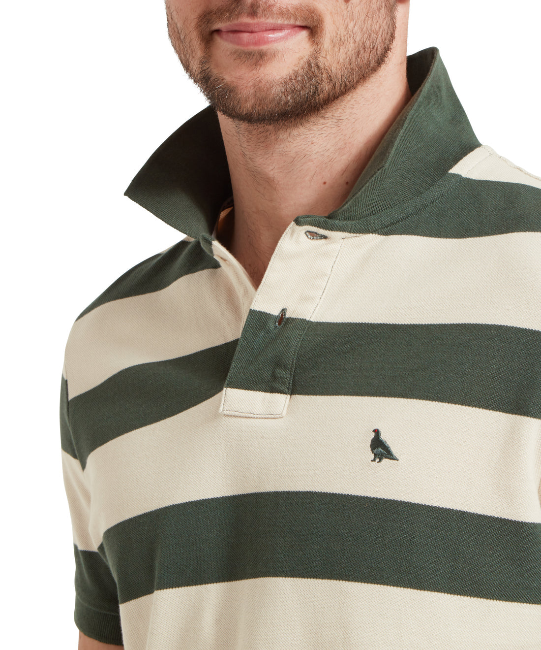 St Ives Heritage Polo Green Stripe