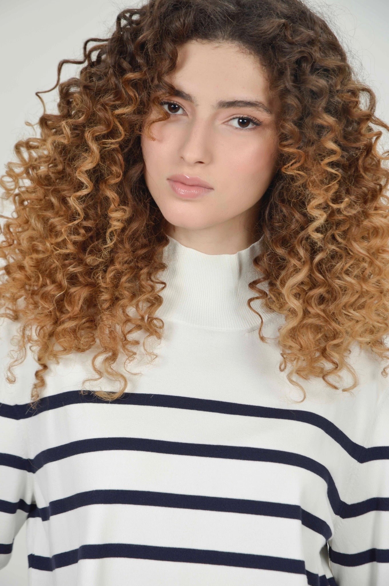 Doris White Stripe Jumper