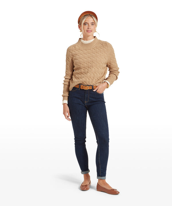 Sandsend Cable Jumper Warm Sand