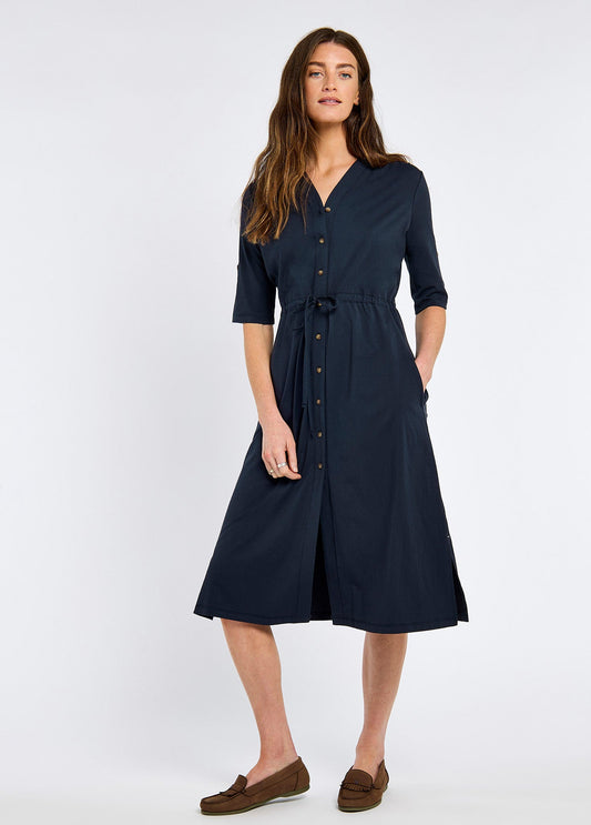 Hanlon Midi Length Shirt Dress - Navy