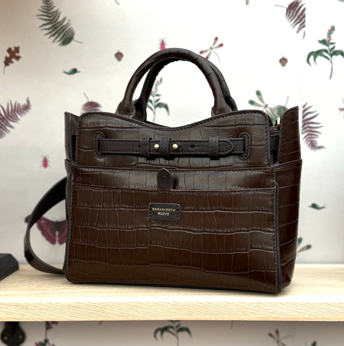Ambridge Chocolate Leather Handheld Bag