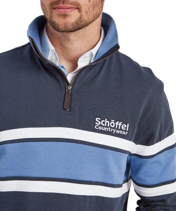 Unisex Exmouth Heritage Quarter Zip Petrol Blue