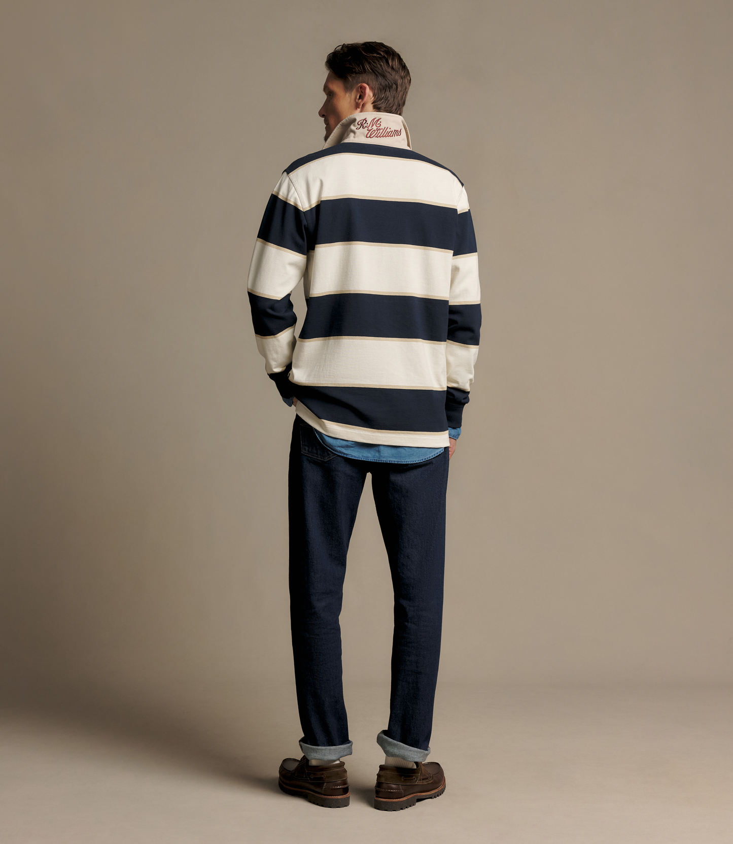 Balmain Stripe Rugby Top Ecru/ Navy