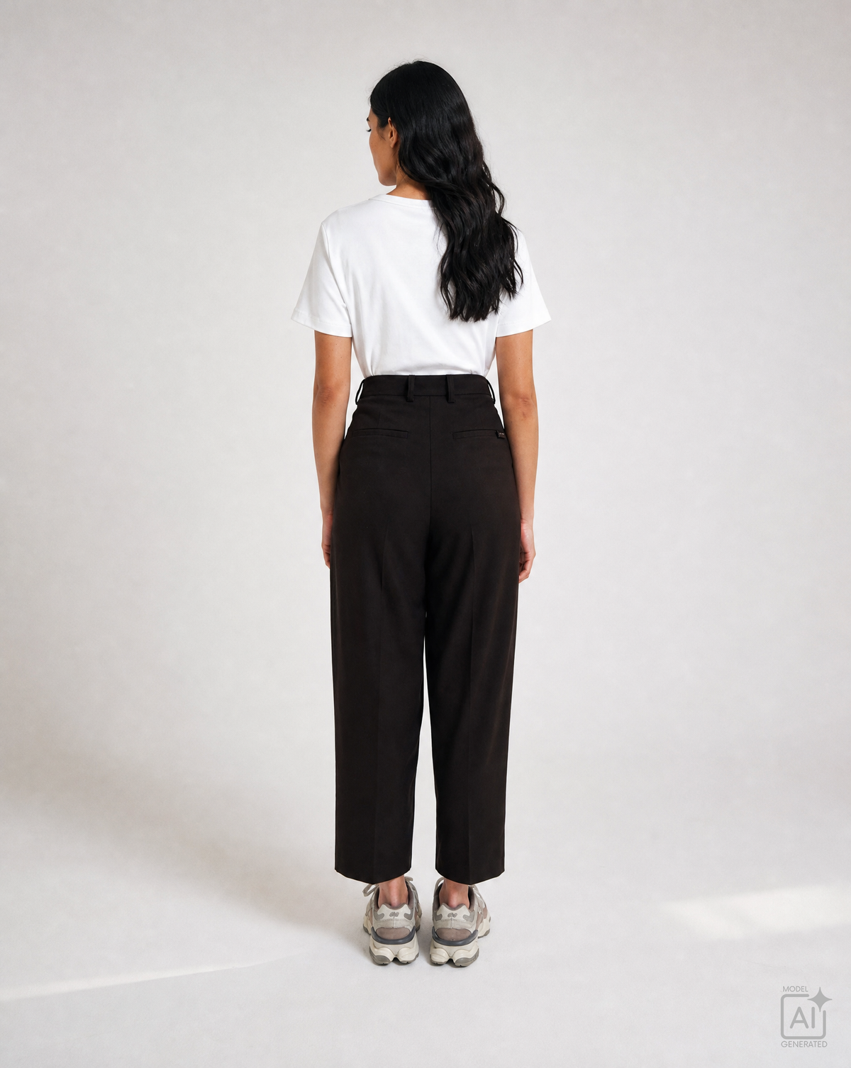 Cropped Straight Pants Dark Choc