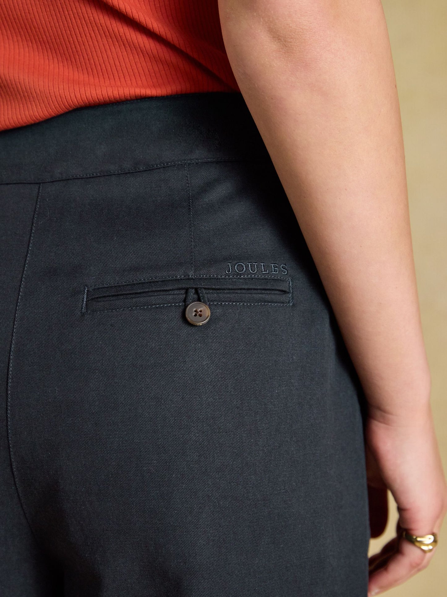 Navy High Rise Wide Leg Smart Trouser