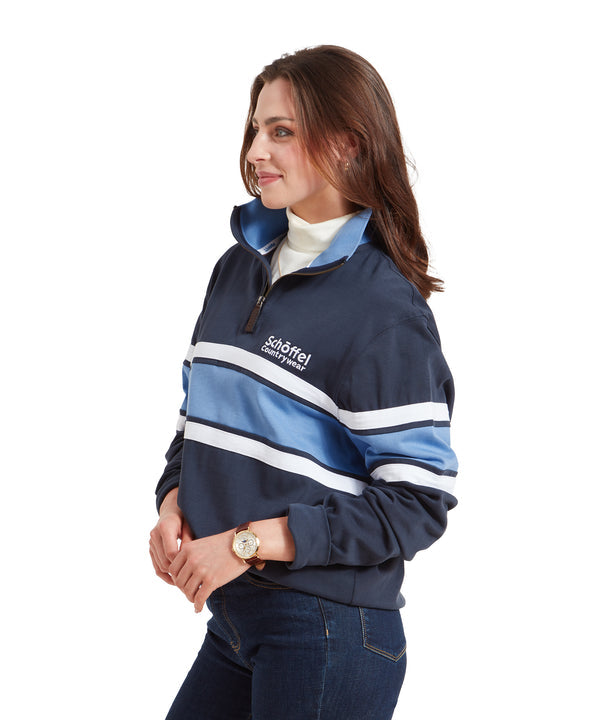 Unisex Exmouth Heritage Quarter Zip Petrol Blue