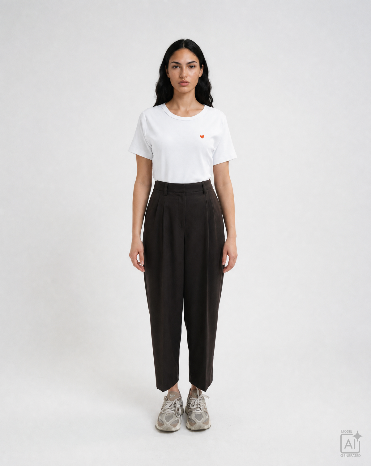 Cropped Straight Pants Dark Choc