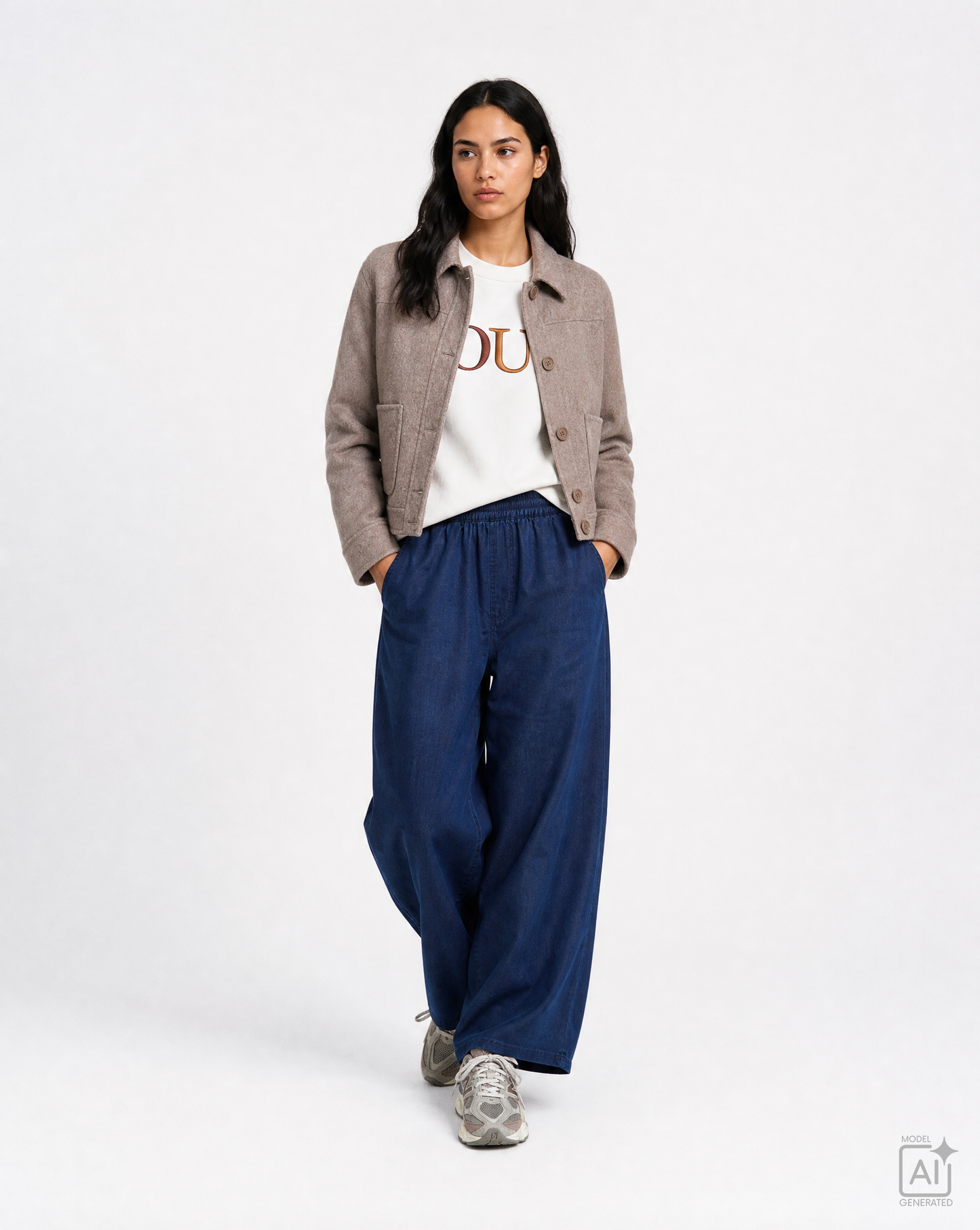 Wool Blended Short Jacket Taupe