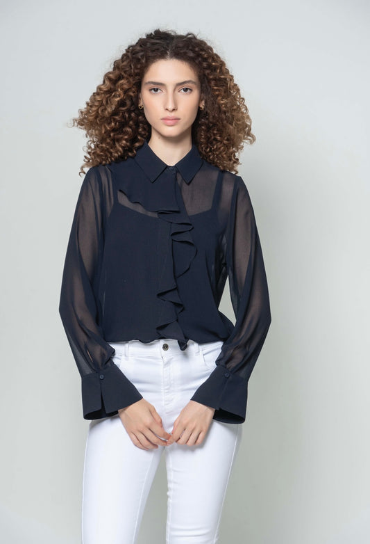 Ruth Navy Blouse