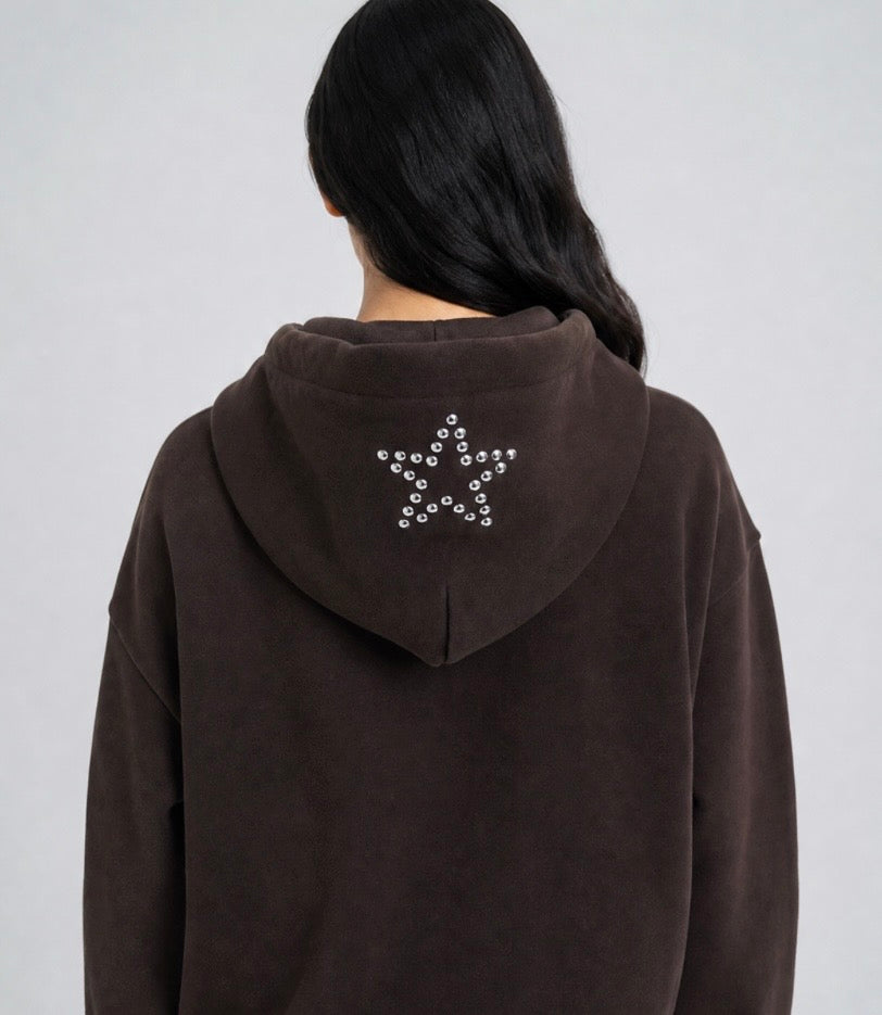 Oversize Crazy Hoodie Dark Chocolate