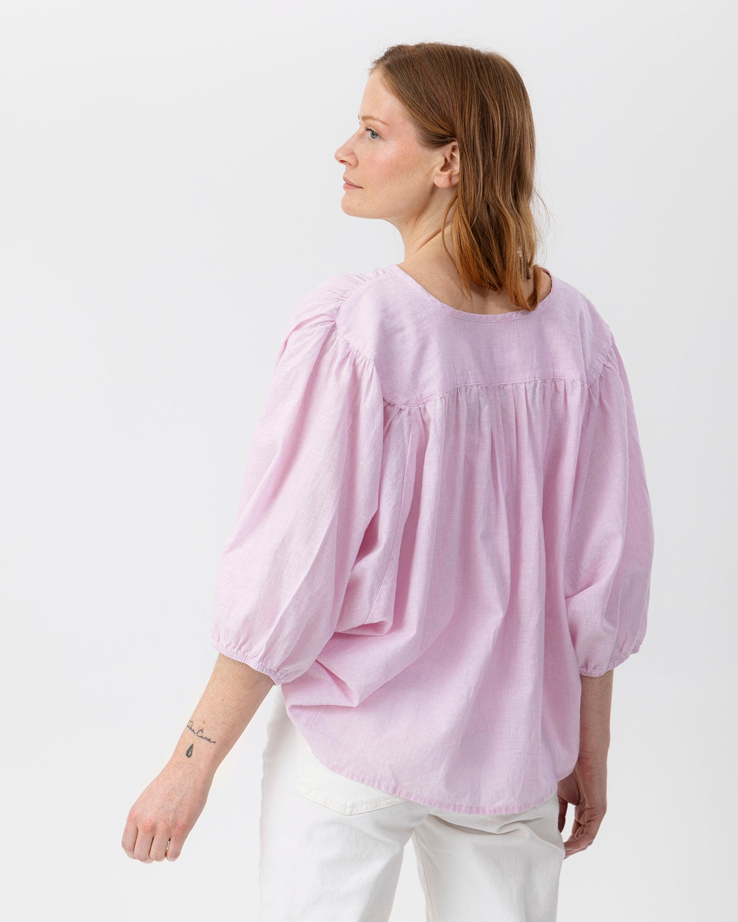 Emily Blouse Light Pink/White