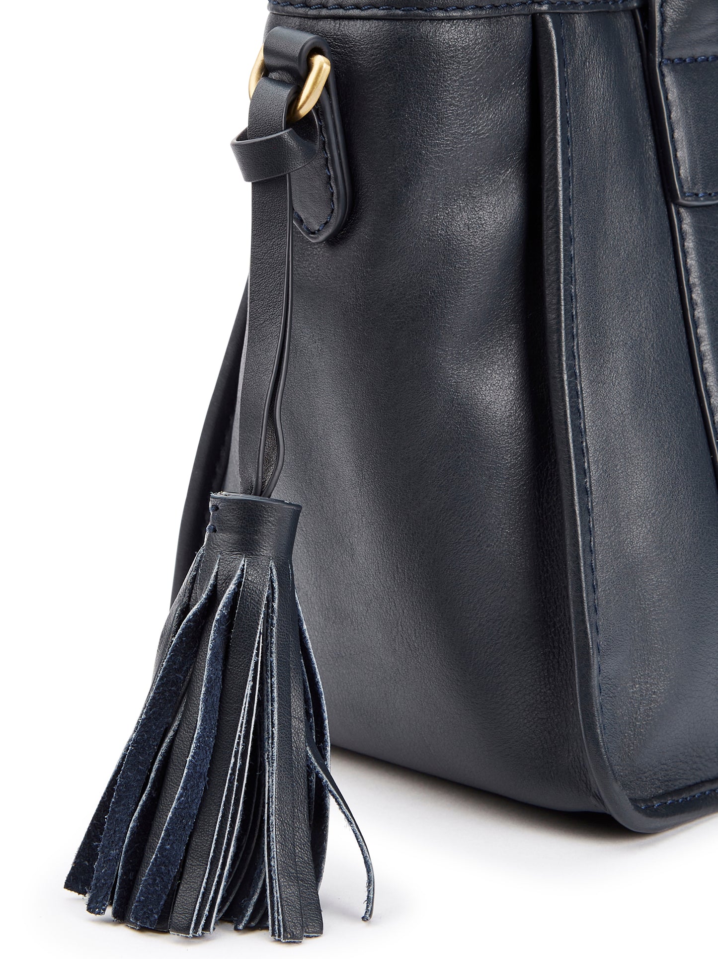 Ramelton Medium Size Leather Handbag - Navy
