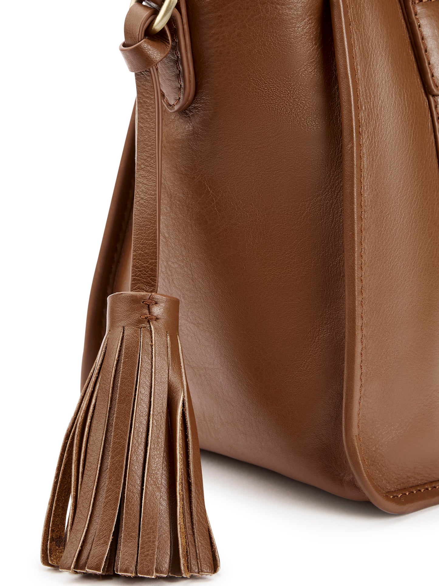 Ramelton Medium Size Leather Handbag - Caramel