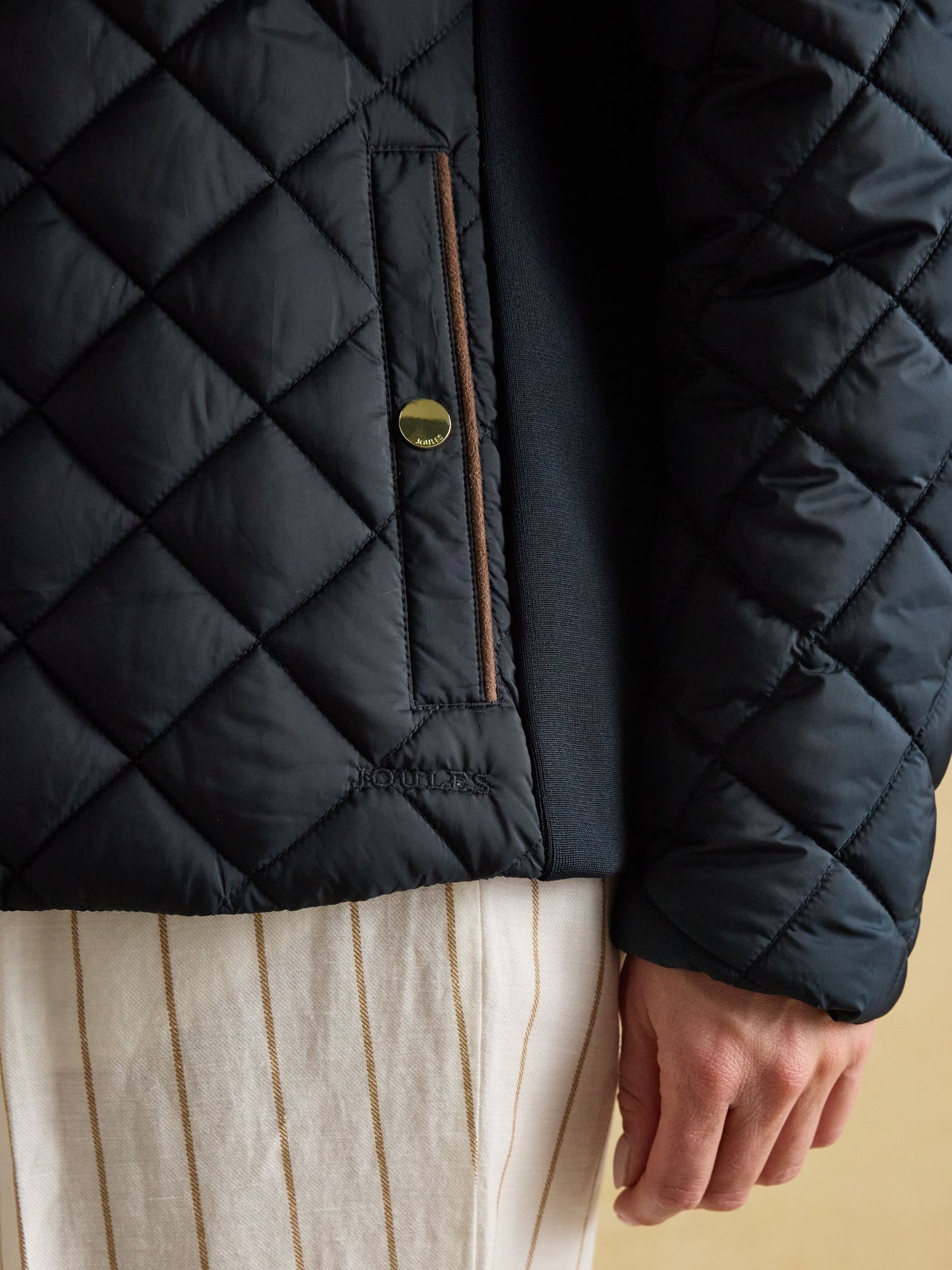 Braemar Luxe Navy Blue Showerproof Diamond Quilted Coat