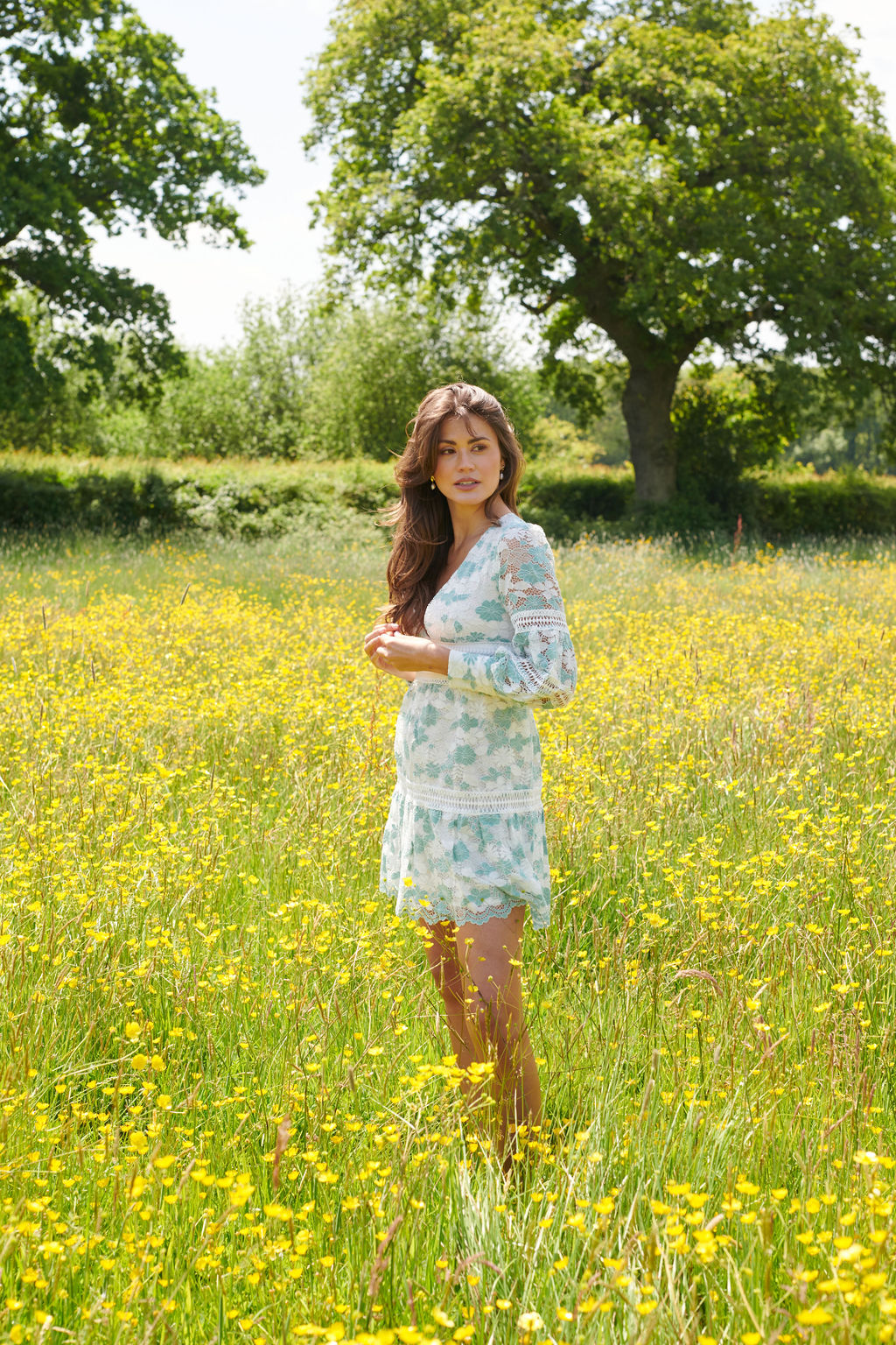THE CABO LACE MINI DRESS MINT