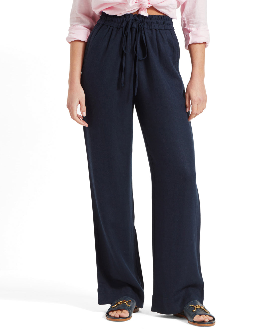 Daphne Linen Trousers Navy