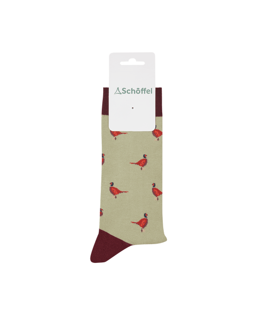 Men's Single Cotton Socks - Woodland Pheasant