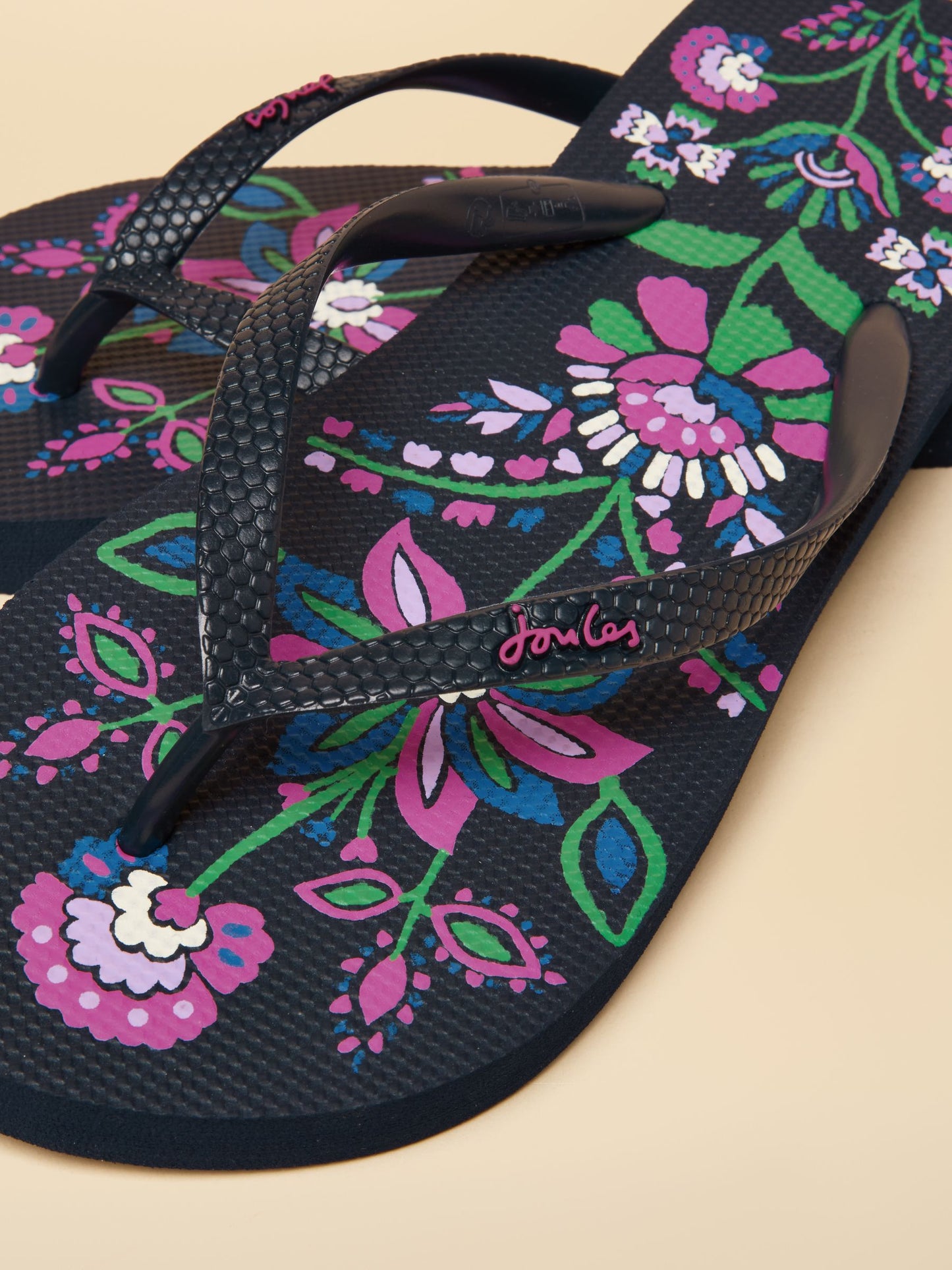 Sandy Navy Floral Printed Flip Flops