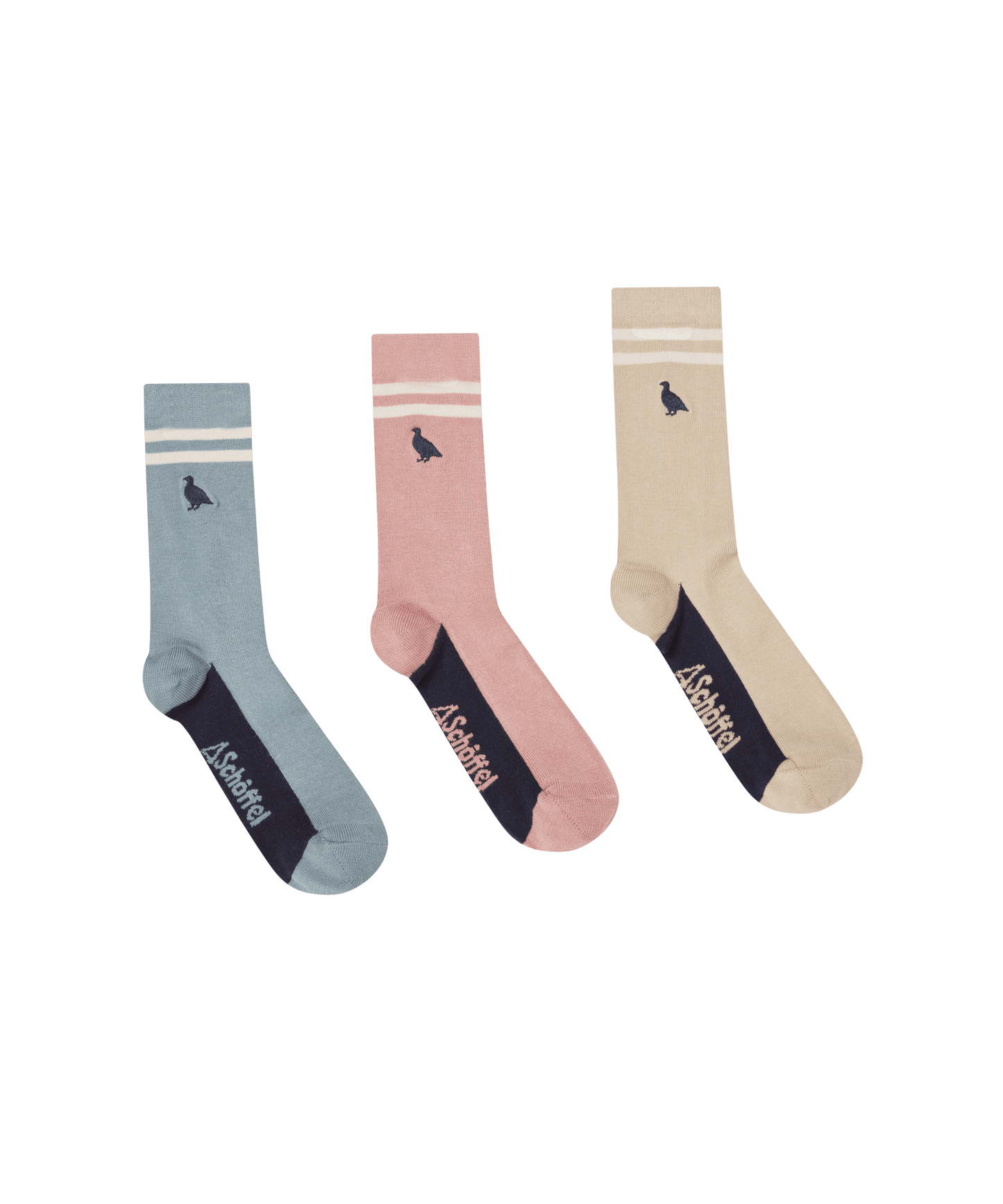Women's Bamboo Socks (Box Of 3) - Ptarmigan Stripe Mix