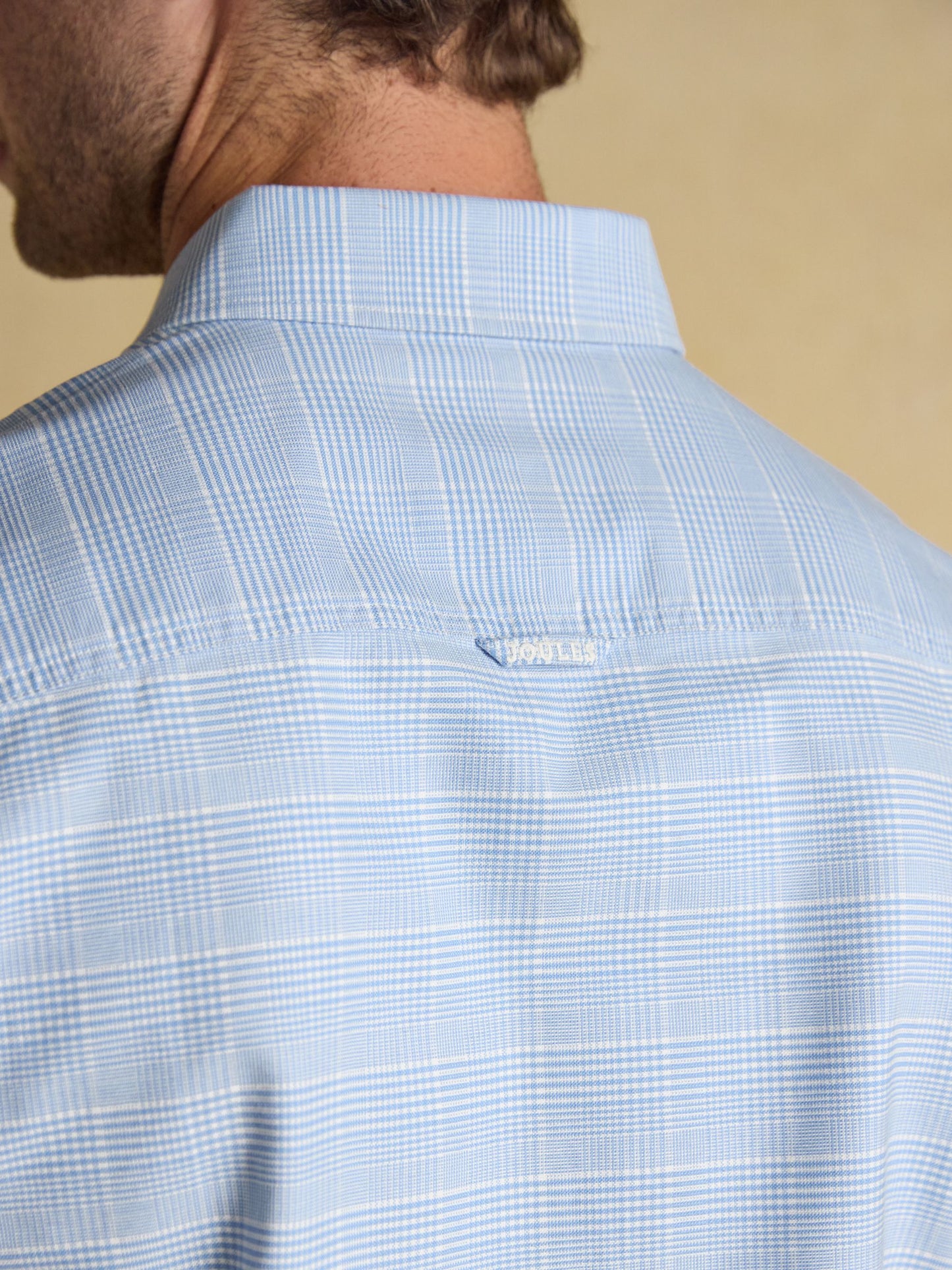 Classic Fit Light Blue Check Long Sleeve Cotton Oxford Shirt