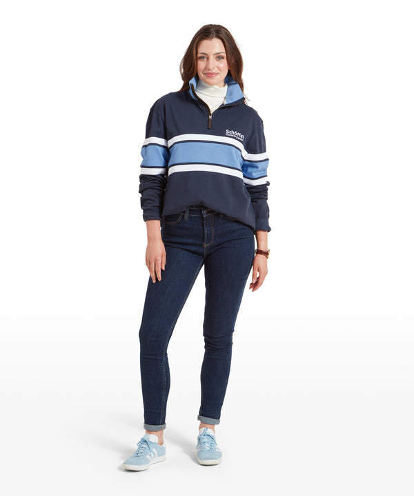 Unisex Exmouth Heritage Quarter Zip Petrol Blue
