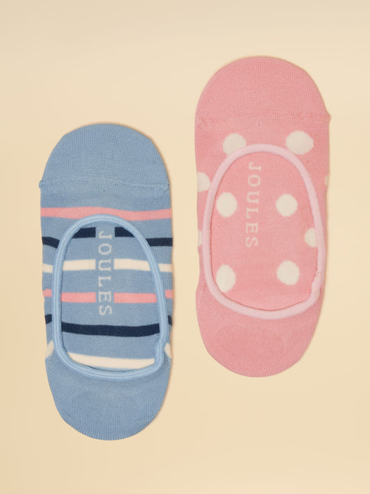 Bessie Pink & Blue Invisible Socks (size 4-8)