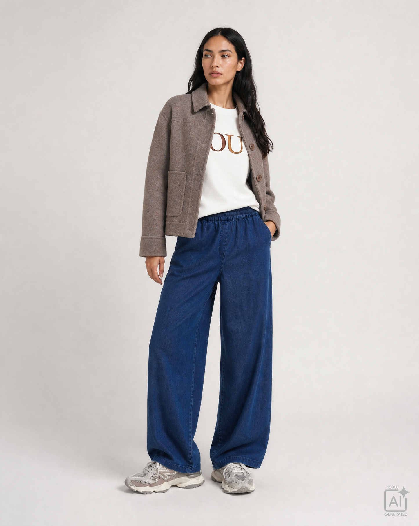 Wool Blended Short Jacket Taupe