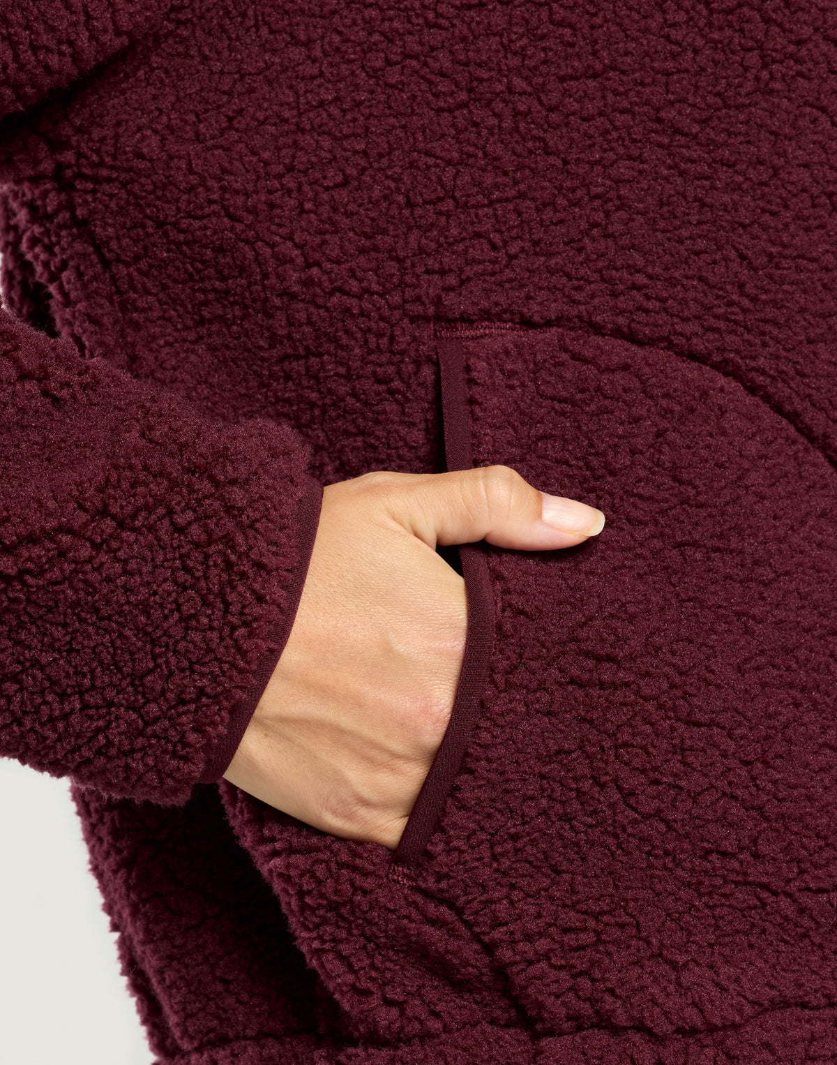 Industry Fleece High Collar Jacket in Cherry Crush