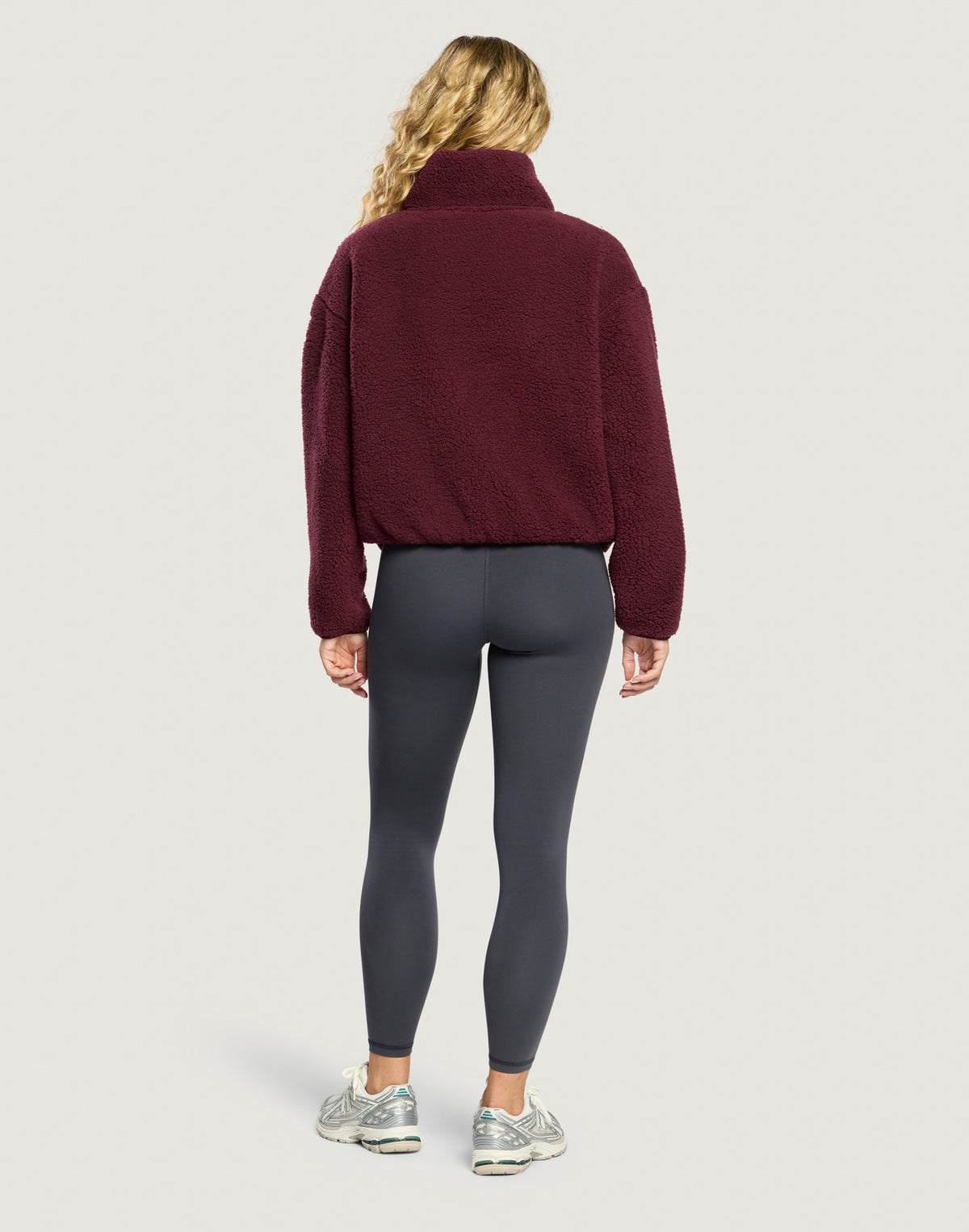 Industry Fleece High Collar Jacket in Cherry Crush