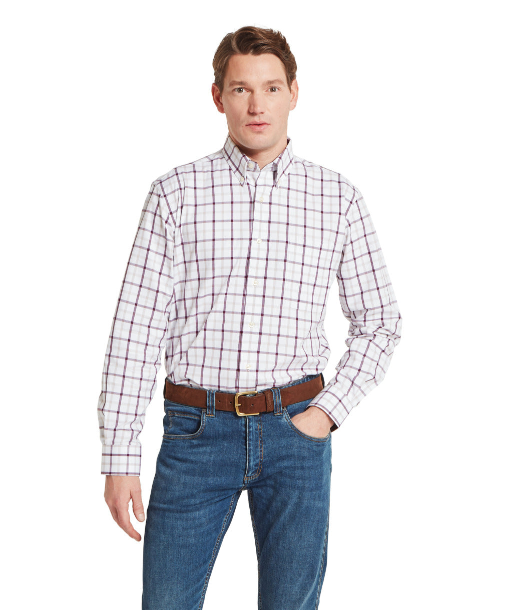 Brancaster Classic Shirt Beetroot Check