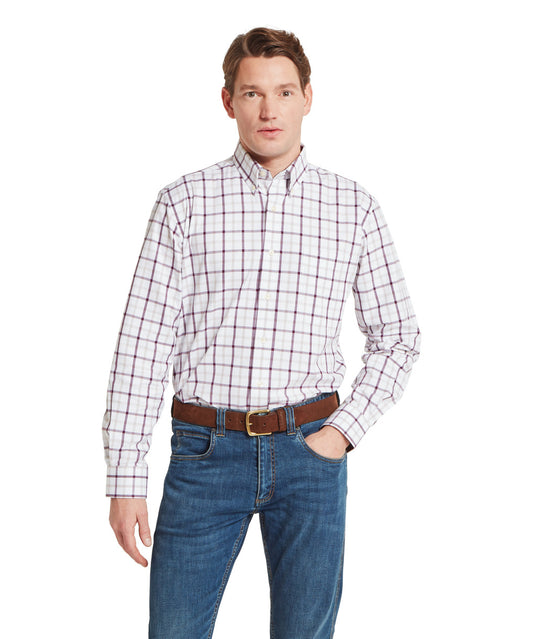 Brancaster Classic Shirt Beetroot Check