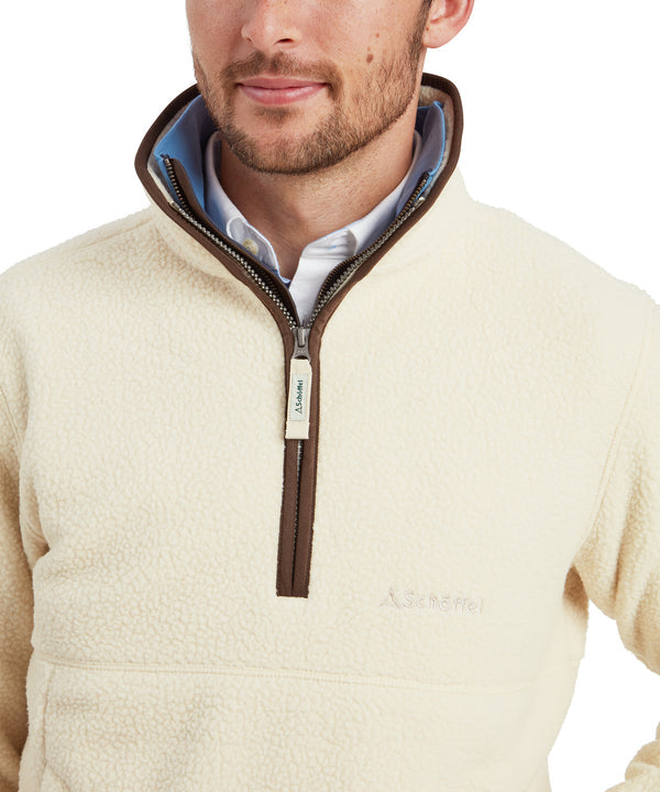 Berkeley Retro Quarter Zip Fleece Ecru