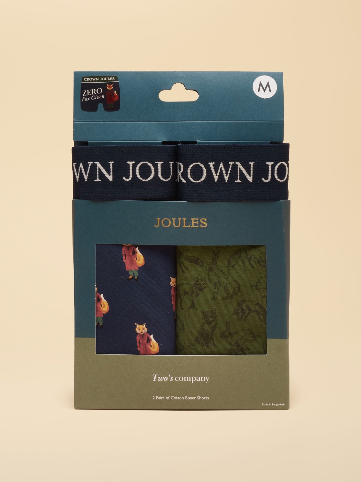 No Fox Given Green/Navy Cotton Jersey Boxer Shorts 2 pack