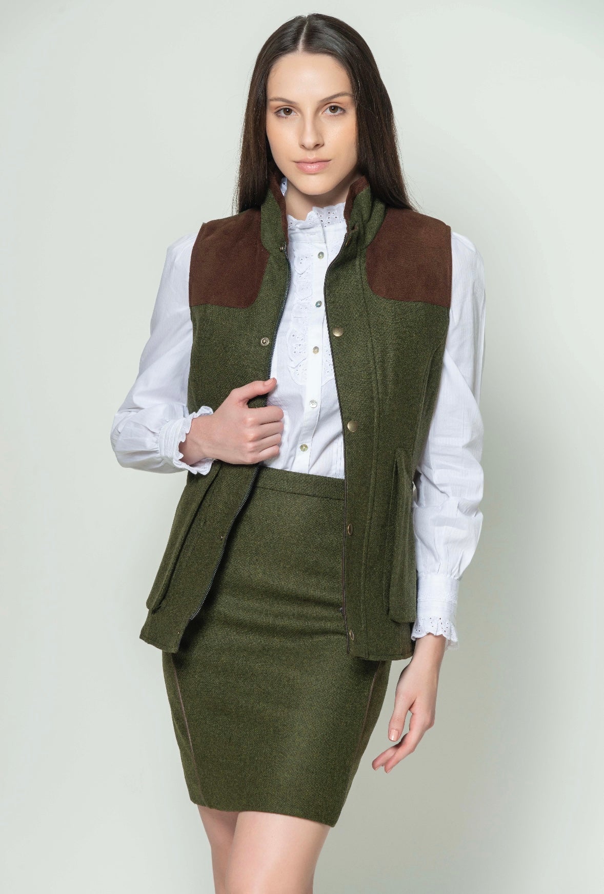 Marina Wool Skirt Olive