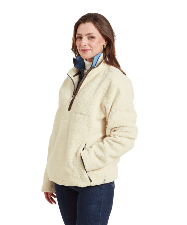 Berkeley Retro Quarter Zip Fleece Ecru