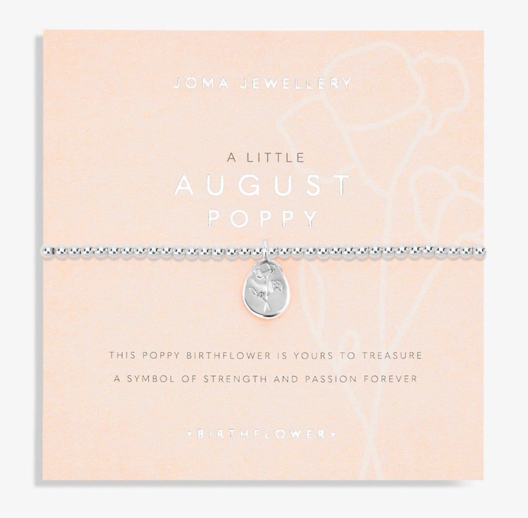 Birth Flower A Little 'August' Poppy Bracelet