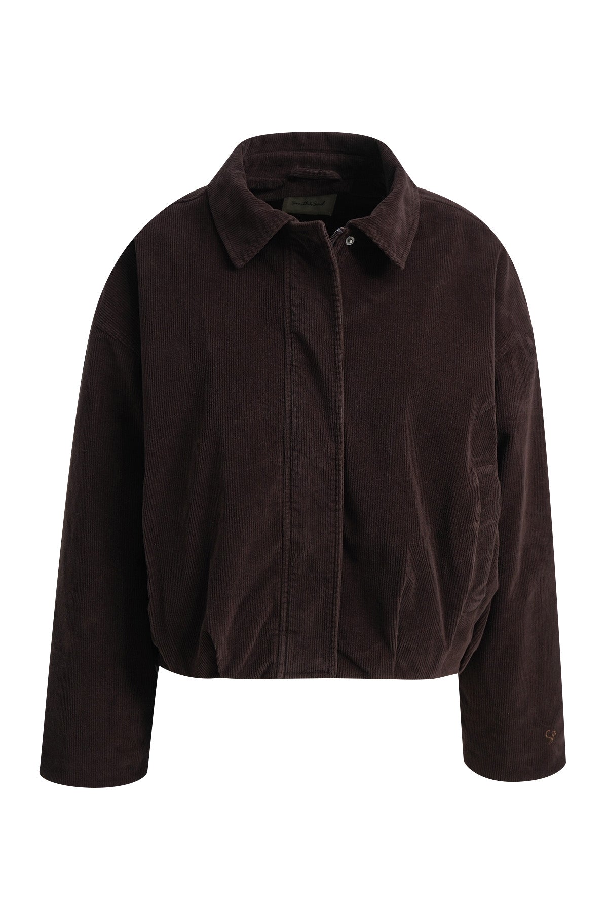 Corduroy Cropped Jacket Dark Chocolate