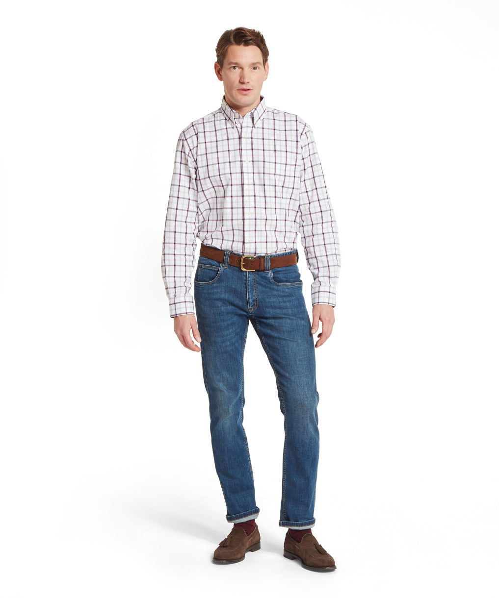Brancaster Classic Shirt Beetroot Check