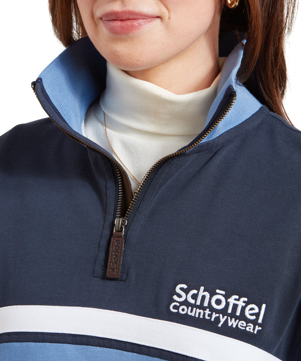 Unisex Exmouth Heritage Quarter Zip Petrol Blue