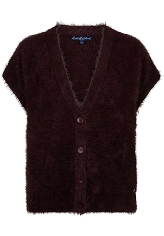 Sleeveless fuzzy Burgandy
