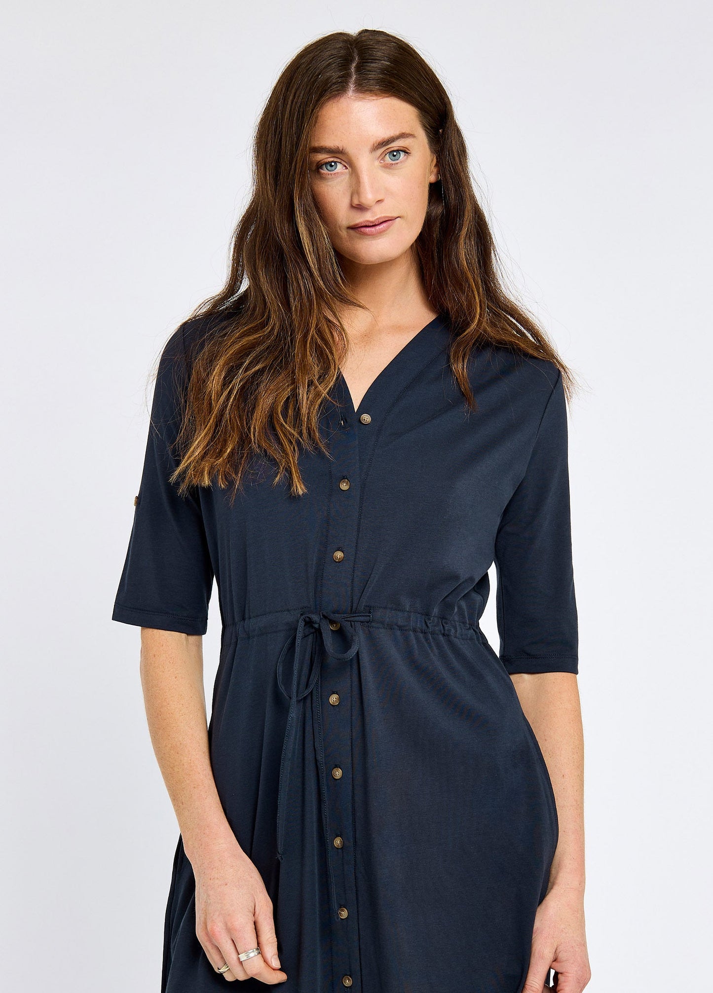Hanlon Midi Length Shirt Dress - Navy