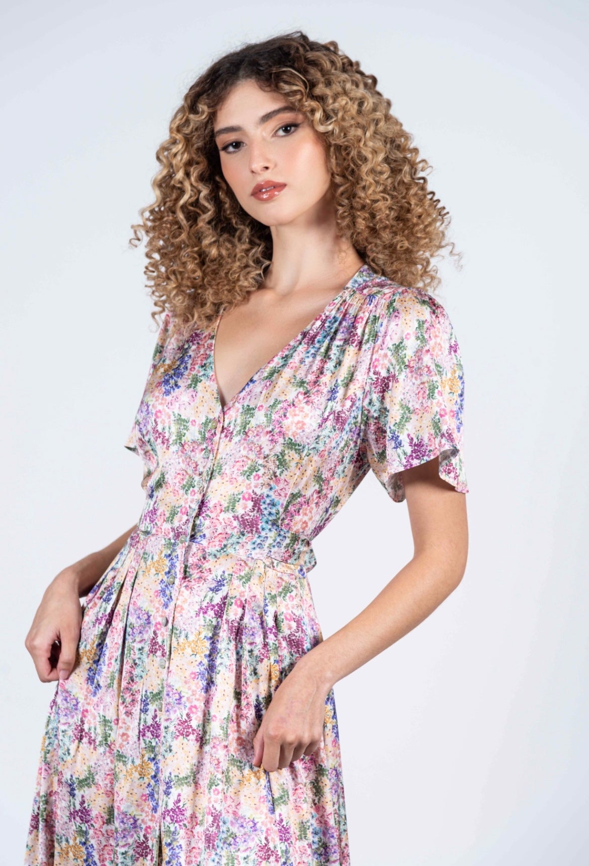 Alina Dress Colourful Flowers