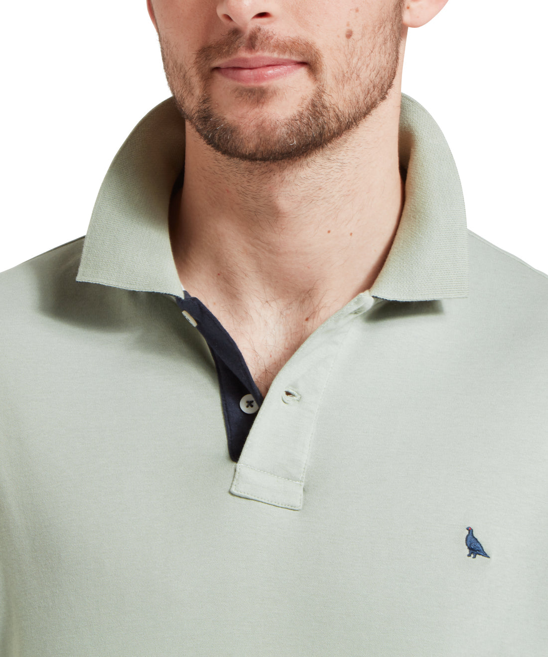 St Ives Jersey Polo Aqua Grey