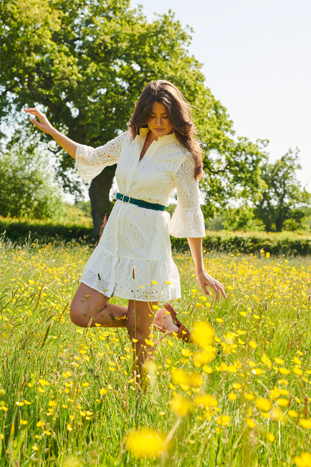 ST. TROPEZ BRODERIE MINI DRESS WHITE
