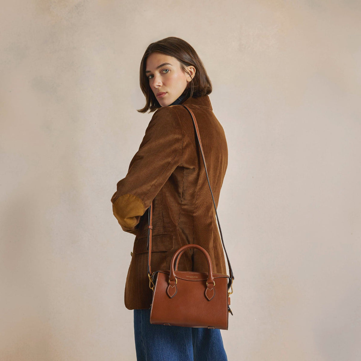 Kew Tan leather Mini handbag