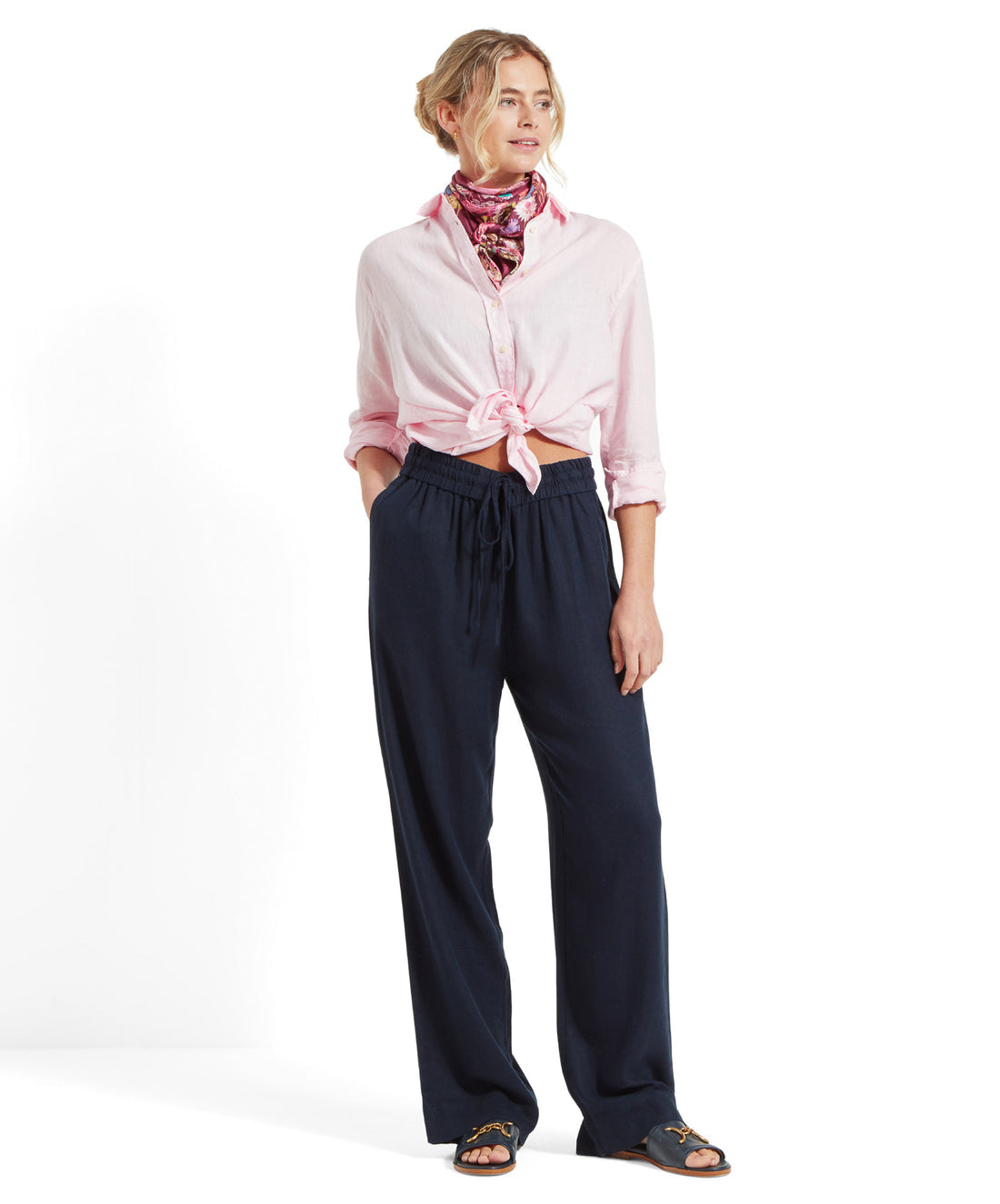 Daphne Linen Trousers Navy