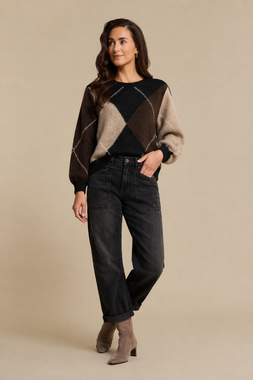 Argyle Sweater Espresso