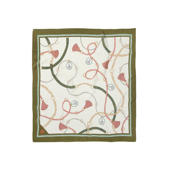 The Melford Mini Silk Scarf In Green