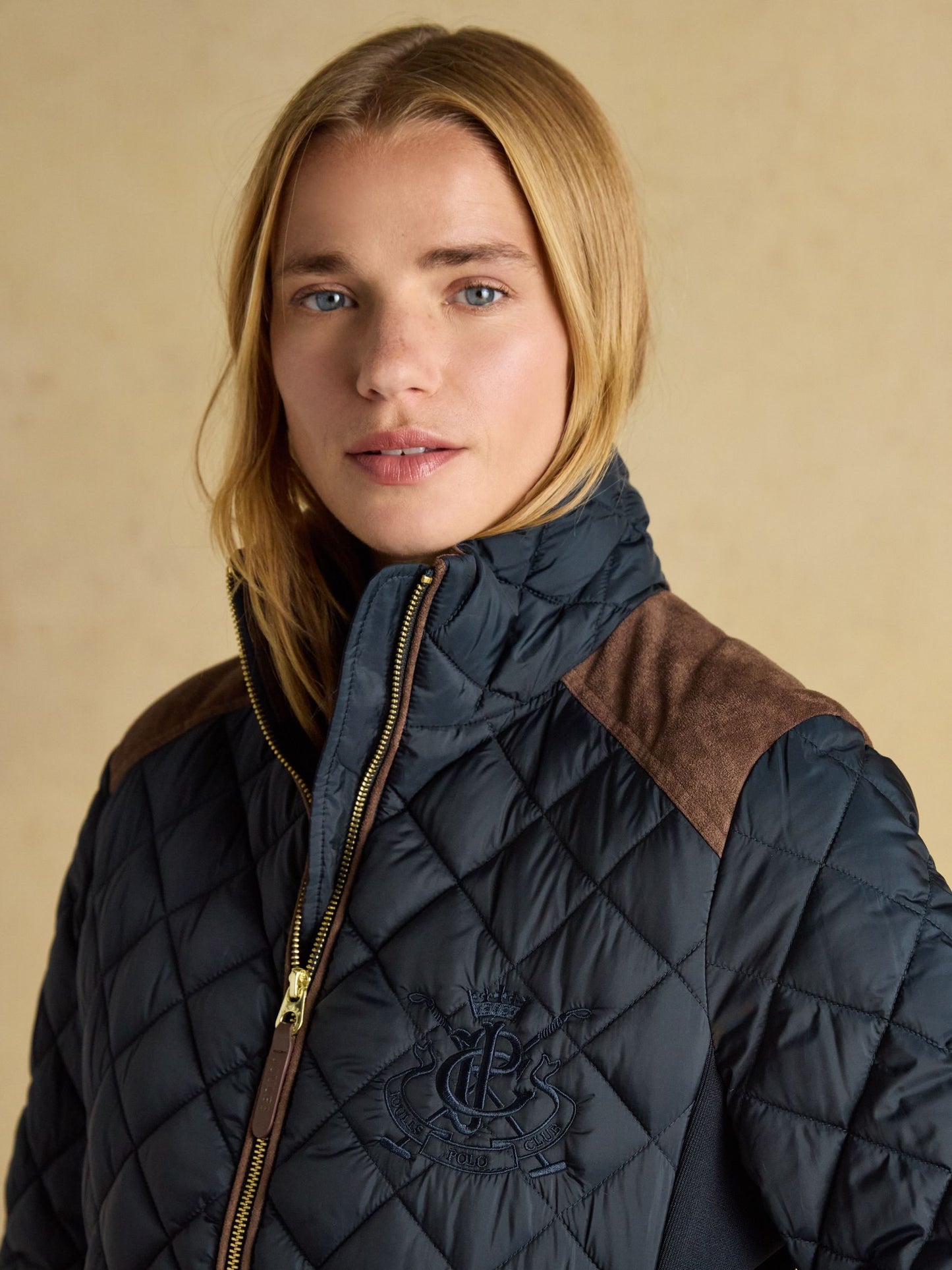 Braemar Luxe Navy Blue Showerproof Diamond Quilted Coat