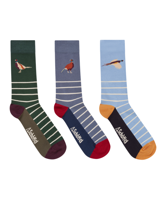 Men's Bamboo Sock (Box Of 3) Pheasant Mix